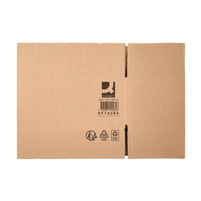 Caja Para Embalar Q-Connect Americana Ultrarresistente Carton Reciclado Canal Doble 7 mm Color Kraft 450x375x280 mm 15 unidades 1