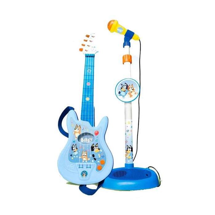 Guitarra y microfono con pie extensible bluey (altura regulable) 60x30x17 cm