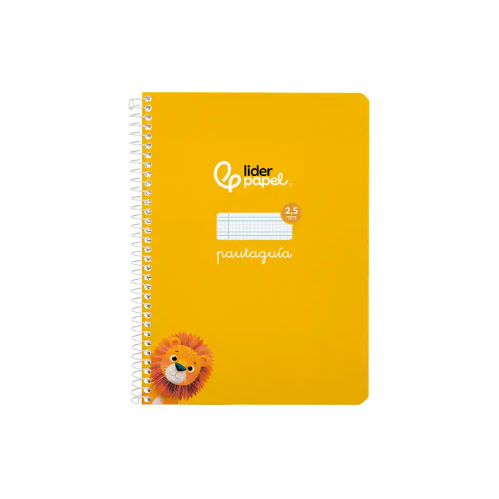 Liderpapel Cuaderno Espiral A5 Pautaguía Tapa Blanda 40 Hojas 75gr Cuadro Pautado 2.5mm Color Amarillo 1