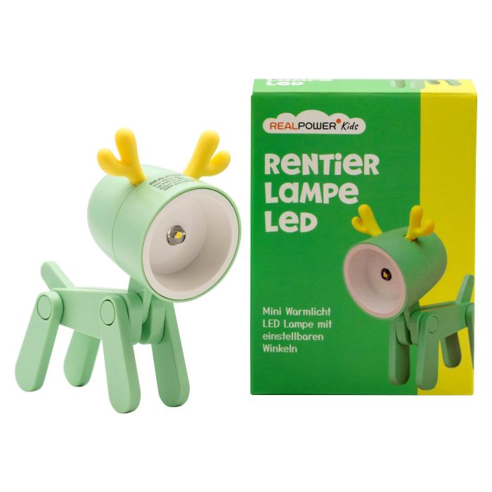 Ultron RealPower LED-Tier Taschenlampe Green Deer - Linterna LED de bolsillo con figura de ciervo verde, a pilas (LR41), universal