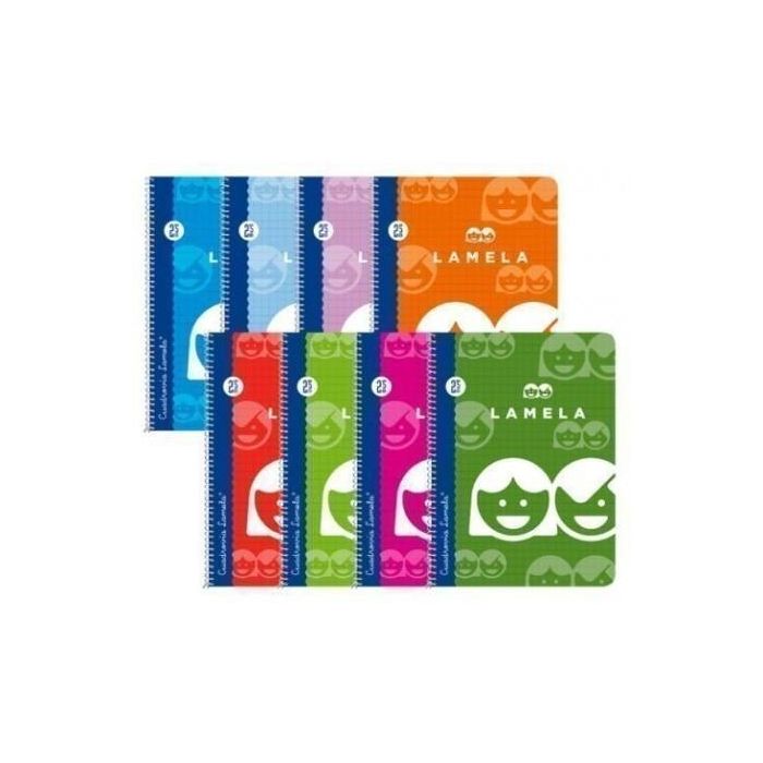 Lamela Cuaderno Espiral 80 Hojas Folio 70 gr Cuadrovía 2,5 mm con Margen Cubierta Básica (Set de 10) (Set de 10)