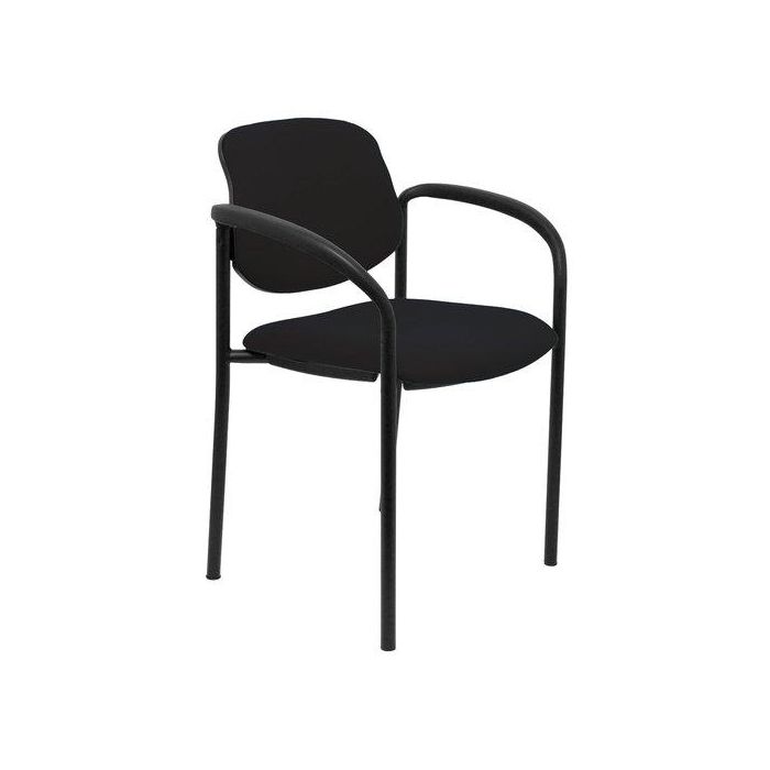 Silla Piqueras Y Crespo Villalgordo Confidente Brazos Fijos Chasis Negro Asiento Y Respaldo Tapizados Bali Negro