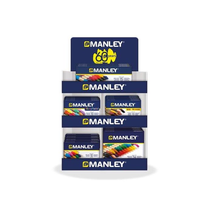 Ceras Manley Estuche Surtido Expositor De 40 10X Mnc00033 Estuche De 10 Ud. 10X Mnc00055 Estuche De 15 Ud. 10X Mnc00066 Estuche De 24 Ud. 5X Mnc00044 Estuche Fluo+Pastel 10 Ud. 5X Mnc00045 Colores Piel 10 Ud. Regalo Sin Cargo