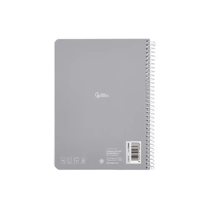 Liderpapel Cuaderno Espiral A5 Witty Tapa Dura 80 Hojas Cuadro 8mm 3