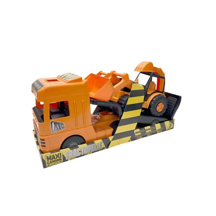 Trailer maxi con plataforma y tractor. 59 cm largo. Trailer maxi con plataforma y tractor. 59 cm largo.