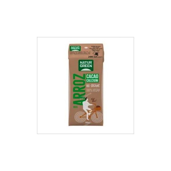 NATURGREEN Bebida Vegetal de Arroz con Choco-Calcio Mini 200ml - Ecológica, sin Lactosa