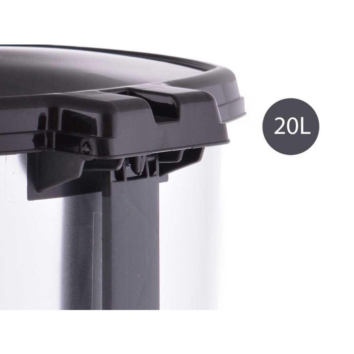 Papelera Plastico Pedal Plateada 20L Berilo 37X39CM (4 Unidades) 3 Papelera Plastico Pedal Plateada 20L Berilo 37X39CM (4 Unidades) 3