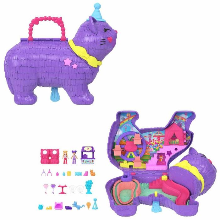Polly Pocket JFT90 - Set Fiesta de Gatitos con Minifiguras y Accesorios