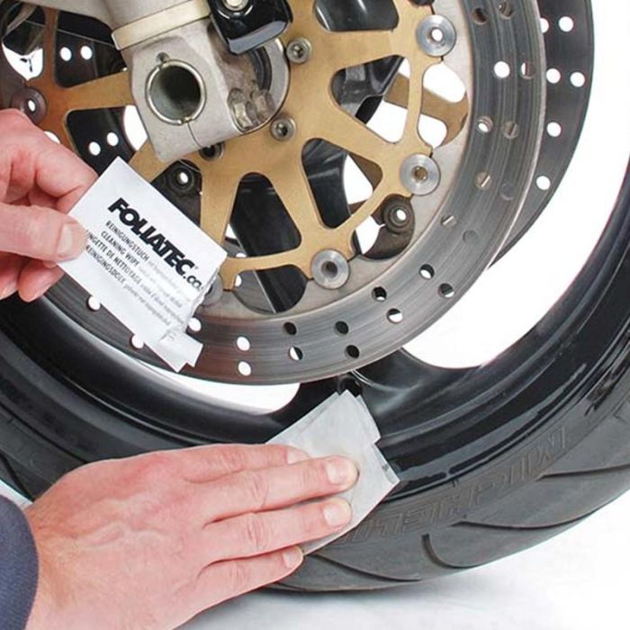 Foliatec FO34442 Pin Striping Racing Blanco Tiras Borde Llanta Moto Autoadhesivas 7 mm x 41 cm 14 Bandas C/Espaciador UV 3