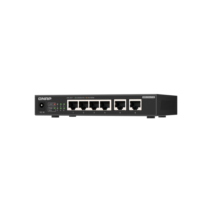 QNAP QSW-2104-2T-R2 switch No administrado 10G Ethernet (100/1000/10000) Escritorio Negro 1