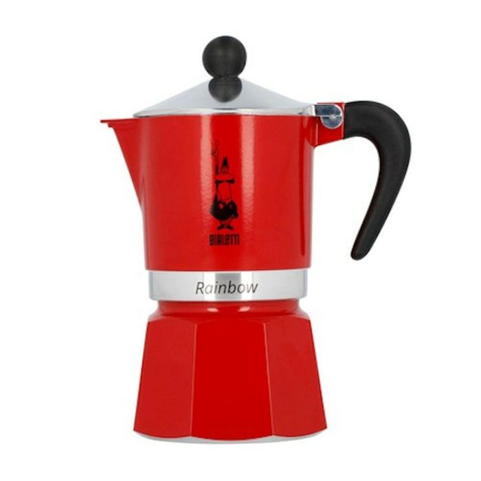 Cafetera italiana - BIALETTI - RAINBOW - 6 tazas - 0,30 L - Roja