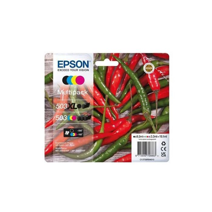 EPSON Cartucho 4 colores Multipack 503XL Negro y 503CMY Standard WF-2960dwf,WF-2965dwf, XP-5205 Pimiento