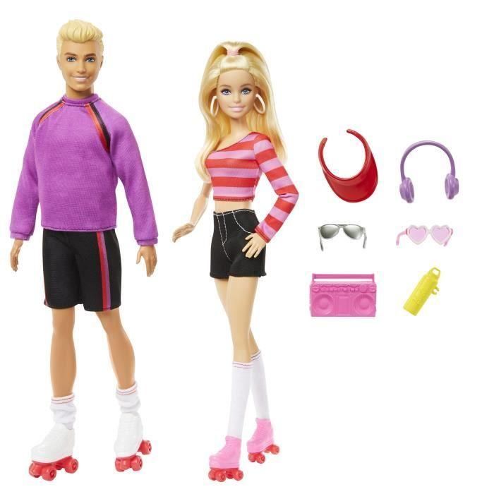 Pack 2 Muñecos Barbie Y Ken Patinadores Hxk90 Mattel 4