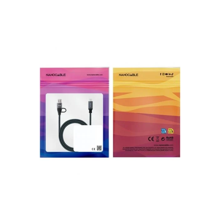 NANOCABLE CABLE USB3.2 GEN2x2 100W,USB-C+A/M-USB-C/M,3M 2