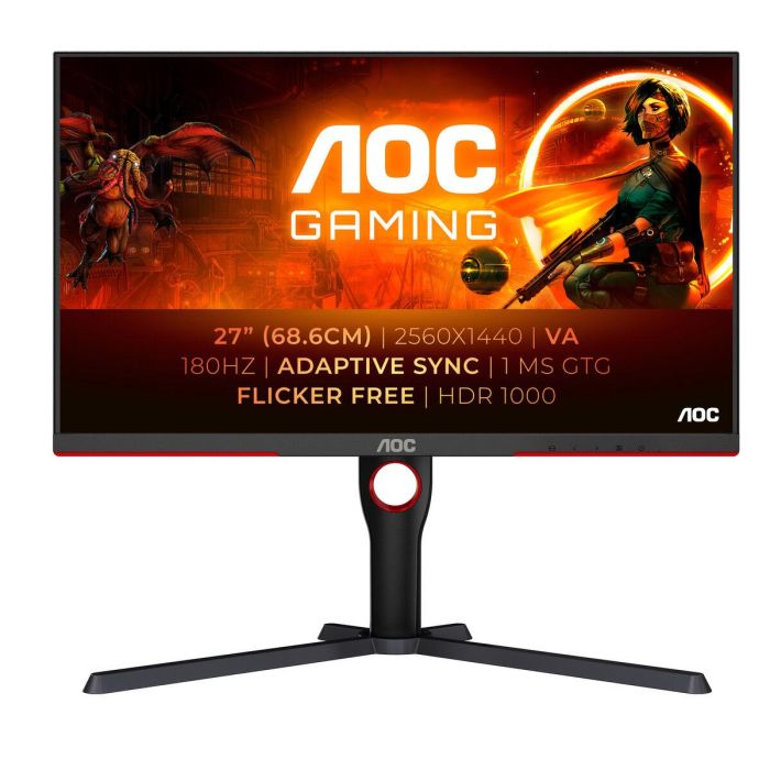 AOC Q27G3XMN/BK Monitor Gaming 27" QHD (2560x1440) Fast VA 1ms 180Hz HDR1000 Mini LED HDMI DP Pivot Black 0 AOC Q27G3XMN/BK Monitor Gaming 27" QHD (2560x1440) Fast VA 1ms 180Hz HDR1000 Mini LED HDMI DP Pivot Black 0