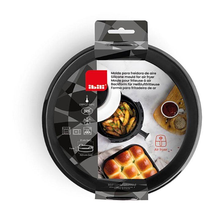 Ibili Molde Redondo Silicona para Freidora de Aire ø21 x 7 cm Antiadherente Flexible y Libre de BPA 2 Ibili Molde Redondo Silicona para Freidora de Aire ø21 x 7 cm Antiadherente Flexible y Libre de BPA 2
