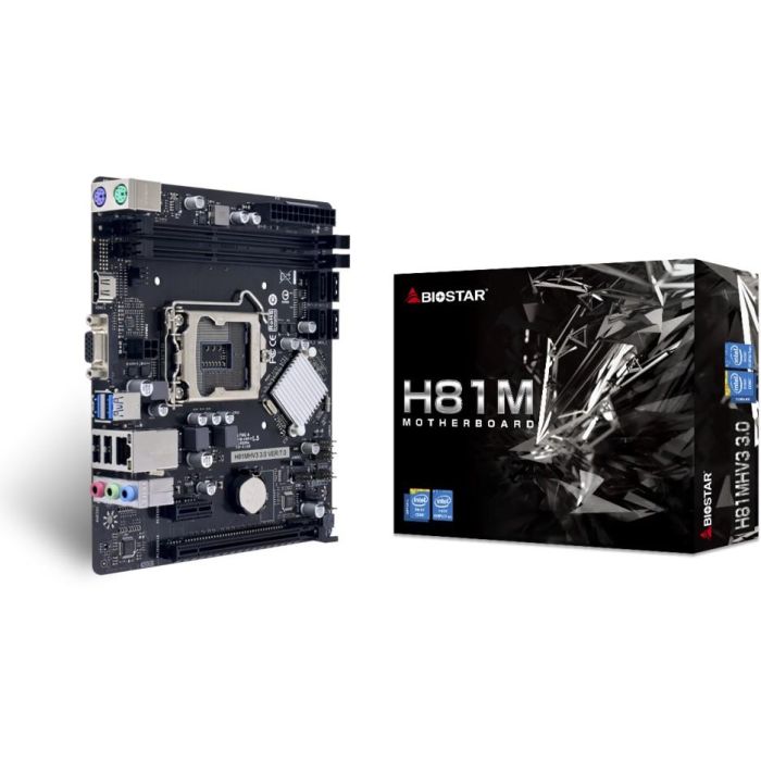 BIOSTAR H81MHV3 V3.0 H81.S1150.mATX.DDR3 - Placa base para procesadores Intel 3 BIOSTAR H81MHV3 V3.0 H81.S1150.mATX.DDR3 - Placa base para procesadores Intel 3