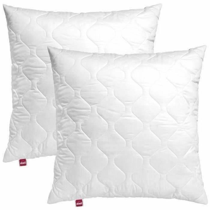 Abeil Lote de 2 almohadas viscoelásticas acolchadas 60x60 cm blancas con funda de microfibra de poliéster 1 Abeil Lote de 2 almohadas viscoelásticas acolchadas 60x60 cm blancas con funda de microfibra de poliéster 1