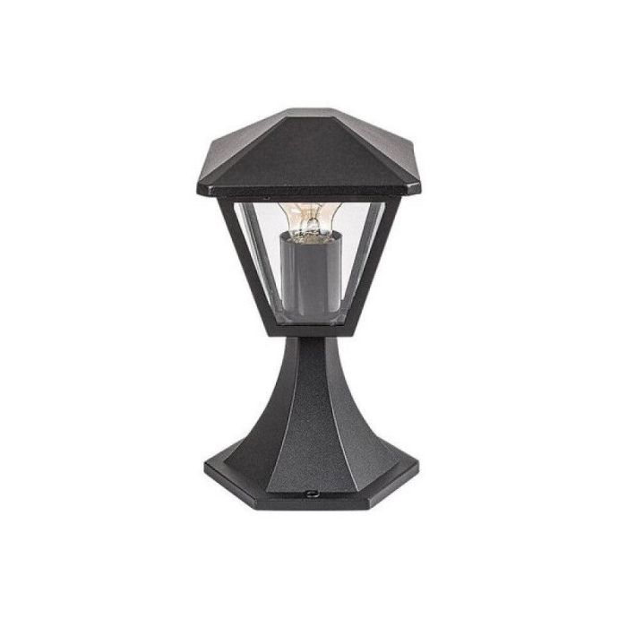 RABALUX RAB-7148 Báliza Lámpara de Pie Exterior Paravento 1xE27 IP44, Luminaria Jardín Aluminio Negro Cristal Transparente
