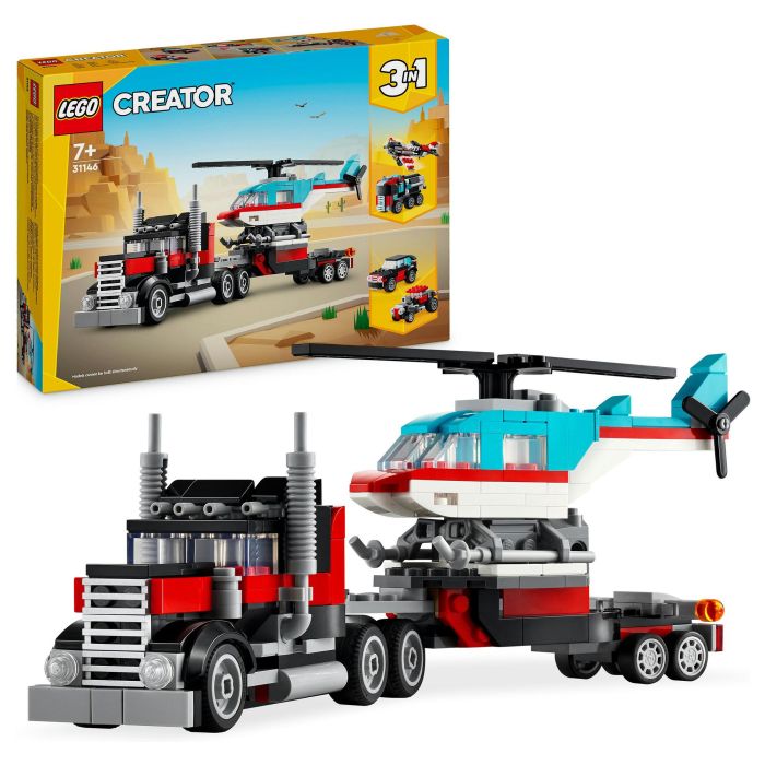 LEGO Creator Camión Plataforma con Helicóptero 31146 Juego de Construcción con 270 Piezas para Niños a partir de 7 años 4 LEGO Creator Camión Plataforma con Helicóptero 31146 Juego de Construcción con 270 Piezas para Niños a partir de 7 años 4