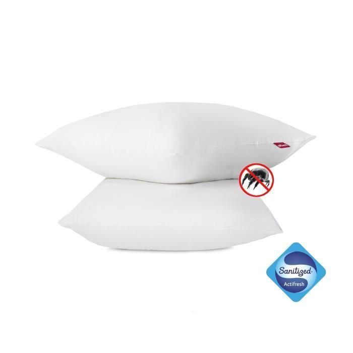 Abeil Pack de 2 almohadas antiácaros Sanitized, certificadas Oeko-Tex, para un sueño seguro y saludable, 60x60 cm, Blanco 3 Abeil Pack de 2 almohadas antiácaros Sanitized, certificadas Oeko-Tex, para un sueño seguro y saludable, 60x60 cm, Blanco 3