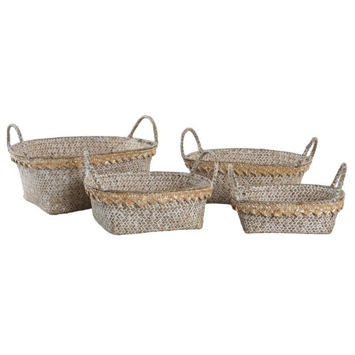 Cesta Boho DKD Home Decor Natural 25 x 12 x 33 cm Set de 4 3