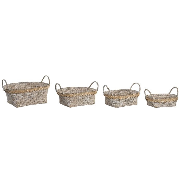 Cesta Boho DKD Home Decor Natural 25 x 12 x 33 cm Set de 4