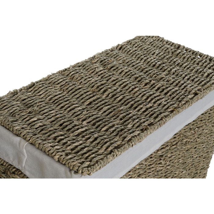 Cesta Ropa Balines DKD Home Decor Natural Blanco 25 x 36 x 45 cm Set de 2 1