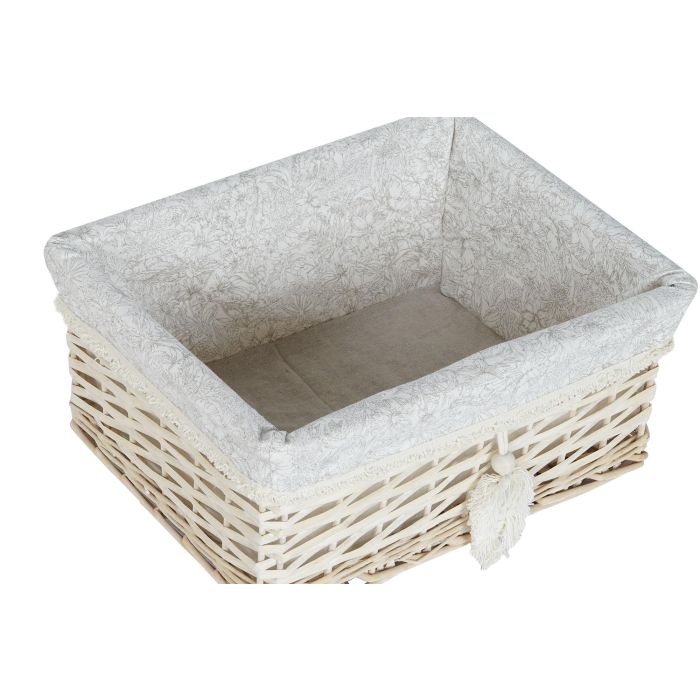 Cesta Ropa Basicos DKD Home Decor Natural Crema 35 x 55 x 47 cm Set de 5 1
