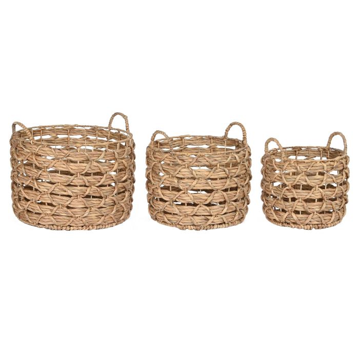 Cesta Mediterraneo DKD Home Decor Natural 44 x 38 x 44 cm Set de 3 1