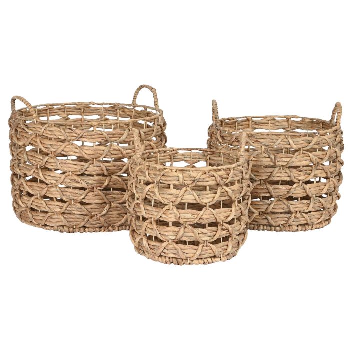 Cesta Mediterraneo DKD Home Decor Natural 44 x 38 x 44 cm Set de 3