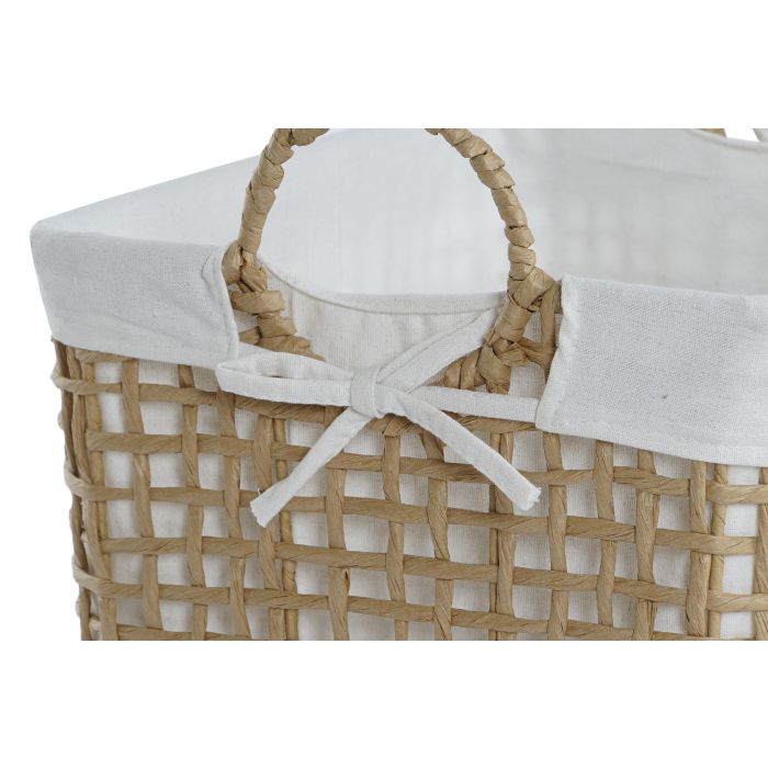 Cesta Moderno DKD Home Decor Natural Blanco 34 x 36 x 45 cm Set de 3 1