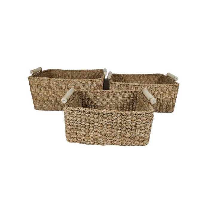 Cesta Balines DKD Home Decor Natural 40 x 25 x 52 cm Set de 3 (2 Unidades) Cesta Balines DKD Home Decor Natural 40 x 25 x 52 cm Set de 3 (2 Unidades)
