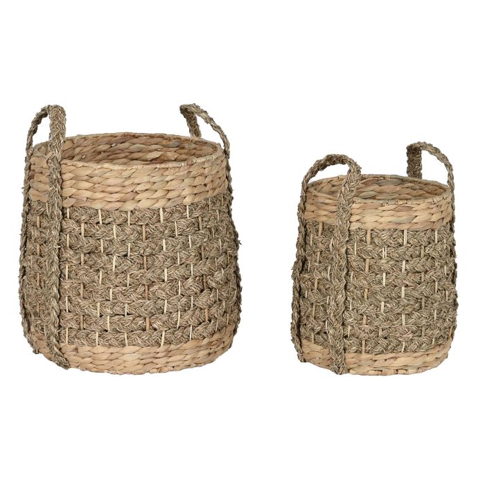 Cesta Tropical DKD Home Decor Natural 35 x 45 x 35 cm Set de 2