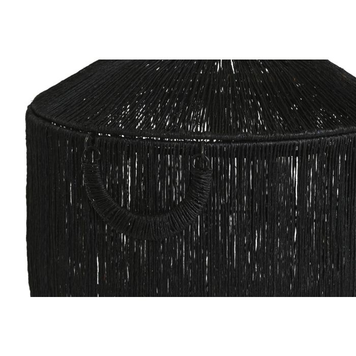 Cesta Colonial DKD Home Decor Negro 40 x 52 x 40 cm Set de 2 2