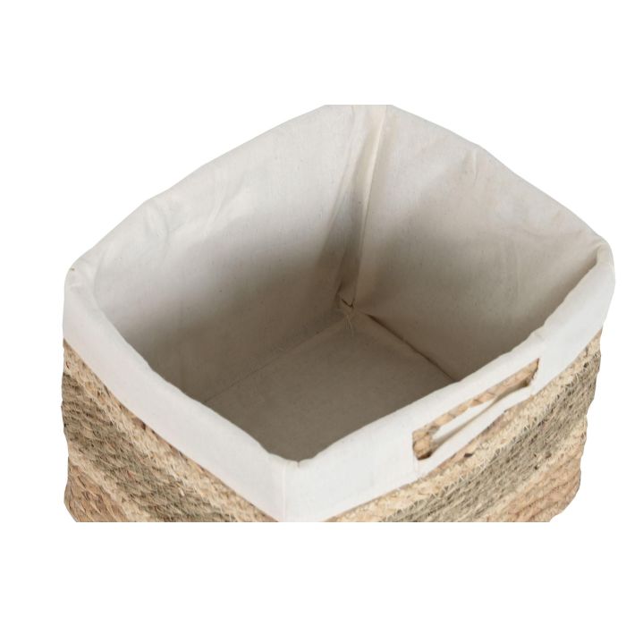 Cesta Tropical DKD Home Decor Natural 33 x 27.5 x 40 cm Set de 3 1