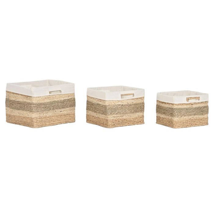 Cesta Tropical DKD Home Decor Natural 33 x 28 x 40 cm Set de 3