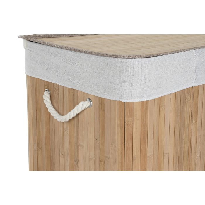 Cesta Ropa Basicos DKD Home Decor Natural Blanco 40 x 60 x 60 cm 1