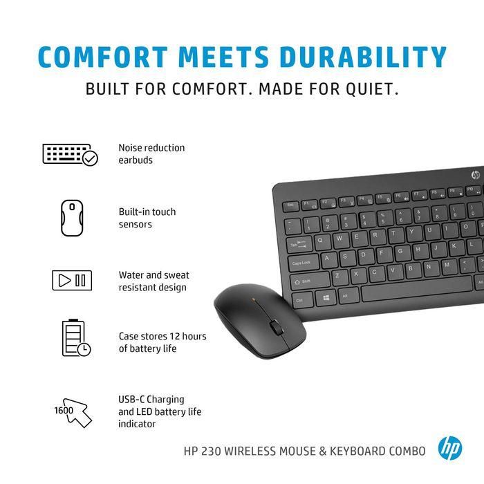 HP 230 Wireless Mouse and Keyboard Combo - DEN 18 HP 230 Wireless Mouse and Keyboard Combo - DEN 18