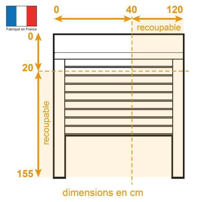 FRANCIA-COMBI Persiana enrollable manual de PVC con correa - L 120 x H 155 cm 1