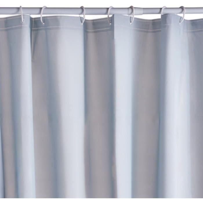Cortina de ducha con diseño de gofres - Azul - PEVA - 180 x 200 cm - 12 ganchos - UTILITY - TODAY Cortina de ducha con diseño de gofres - Azul - PEVA - 180 x 200 cm - 12 ganchos - UTILITY - TODAY