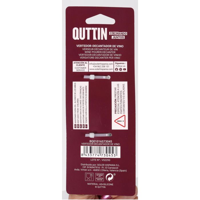 My Bar Vertedor-Decantador De Vino 7,5 x 2,5 x 19,5 cm (24 Unidades) 5
