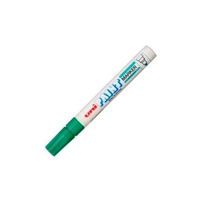 Uni-Ball Marcador Permanente Paint Marker Px-20 Punta Acrílica, Trazo 2.2-2.8mm, Resistente a Agua y Luz, Verde