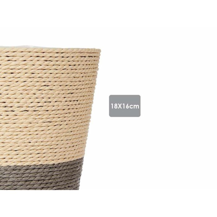 Ibergarden Macetero de Cuerda y Plástico Gris Natural 19.5x16.5 cm (24 Unidades) 2