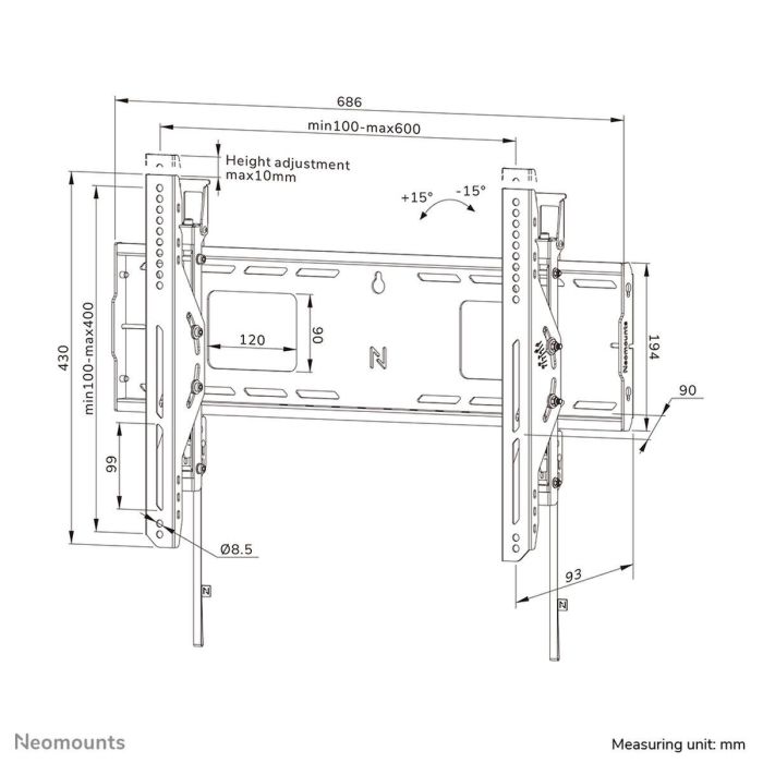 Soporte TV Neomounts WL35-750BL16 42" 86" 11