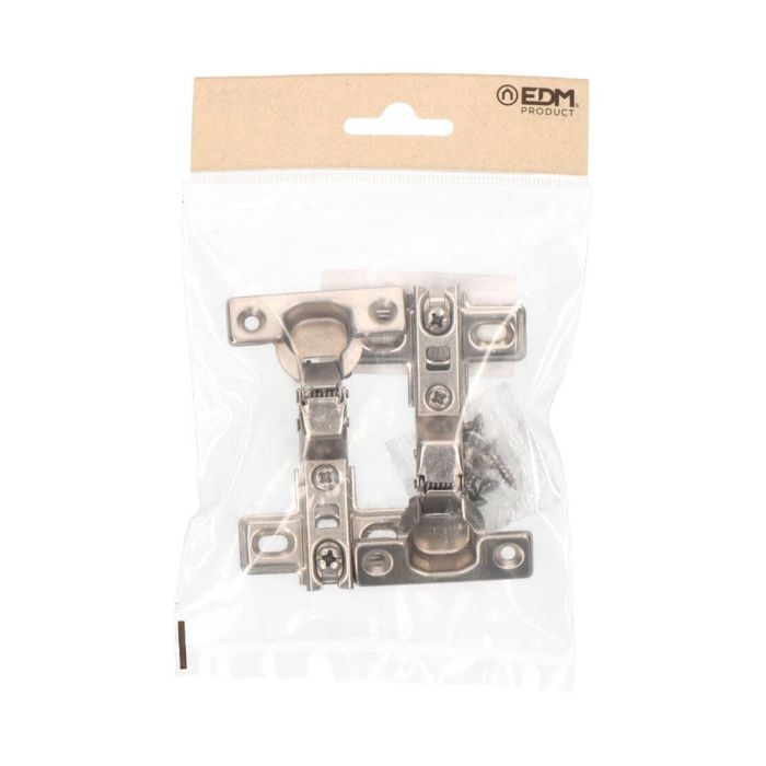 Edm Bisagra Cazoleta Super Acodada BC01 26mm Zincado Acero con Tornillos y Base Incluidos 1 Edm Bisagra Cazoleta Super Acodada BC01 26mm Zincado Acero con Tornillos y Base Incluidos 1