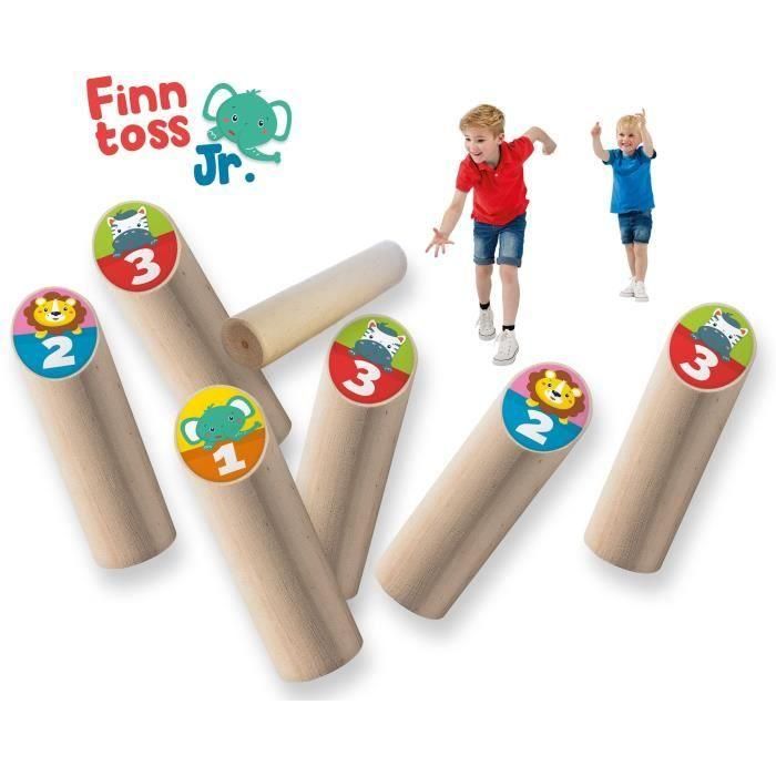 Ses Creative Finntoss Jr. Juego de lanzamiento finlandés de bolos junior con pines de animales de colores y práctica bolsa de transporte 2 Ses Creative Finntoss Jr. Juego de lanzamiento finlandés de bolos junior con pines de animales de colores y práctica bolsa de transporte 2