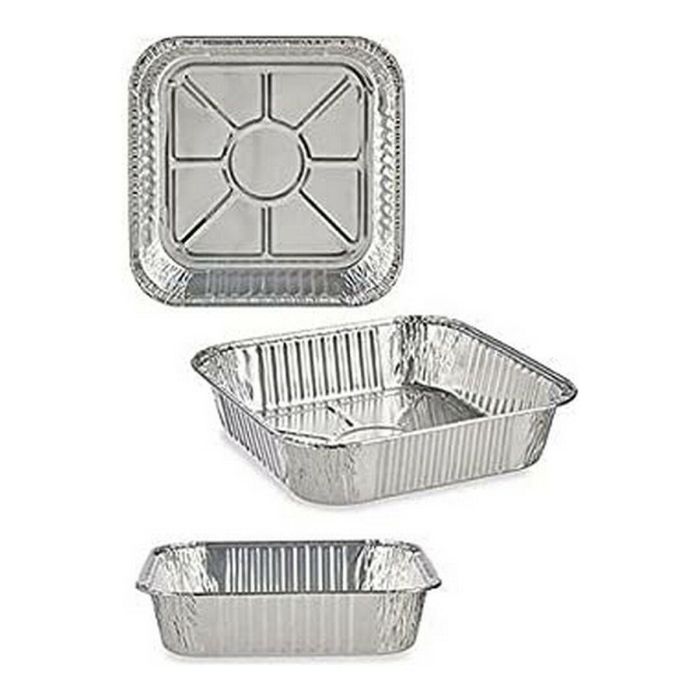 Juego de Bandejas Kinvara 23241 23241 Plateado Plata Aluminio 20,5 x 6,5 x 20,5 cm 1 Juego de Bandejas Kinvara 23241 23241 Plateado Plata Aluminio 20,5 x 6,5 x 20,5 cm 1