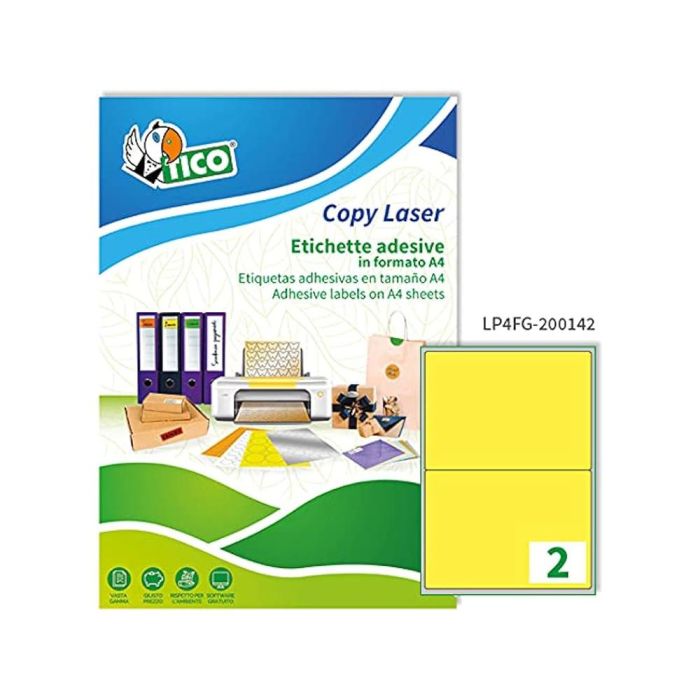 Etiqueta Adhesiva Tico Amarill O Fluorescentes Permanente Fsclaser-Inkjet-Fotocopia 200x142 mm Caja De 140 Unidades 1