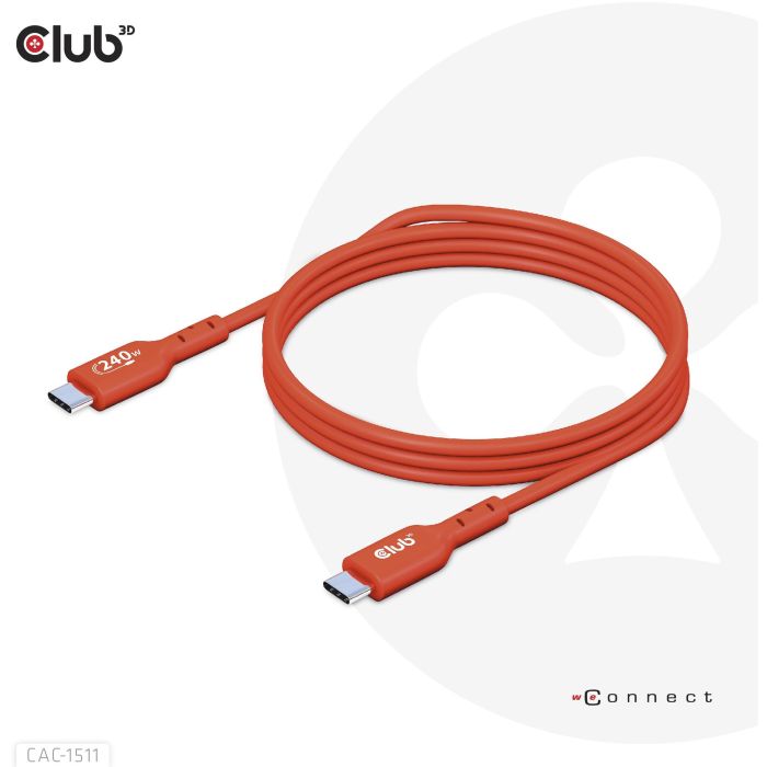 Club3D Kabel USB 2 Typ C PD 240W / 480Mb 1m St/St 5 Club3D Kabel USB 2 Typ C PD 240W / 480Mb 1m St/St 5